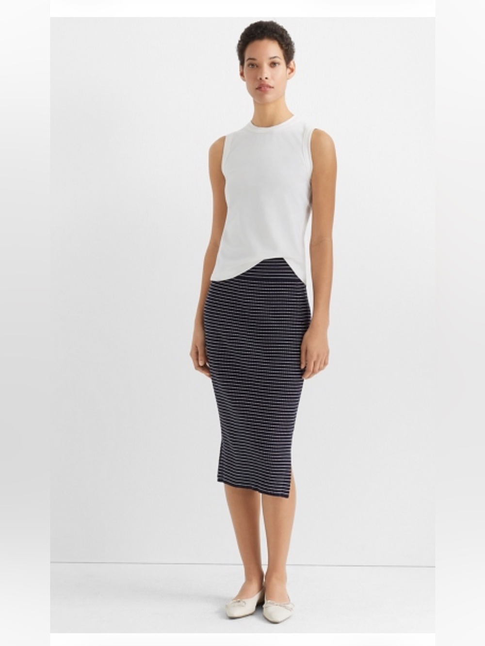 Club Monaco Two Tone Rib Knit Skirt Size XS